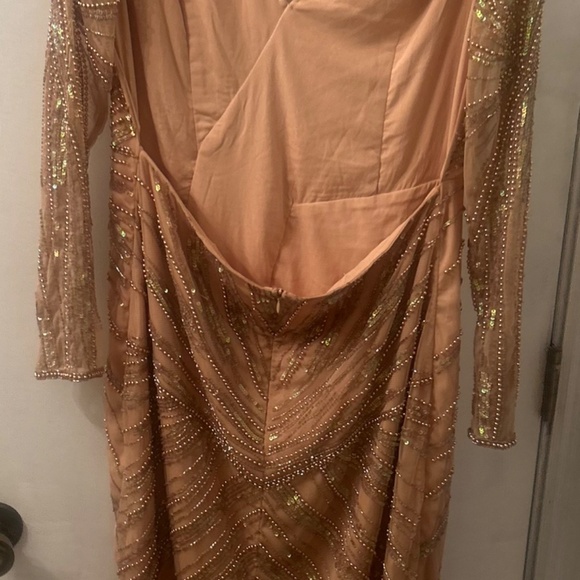 Sequin and bead Embellished wrap formal dress - Picture 6 of 7